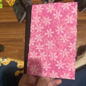 Pink Floral Fabric Notebook